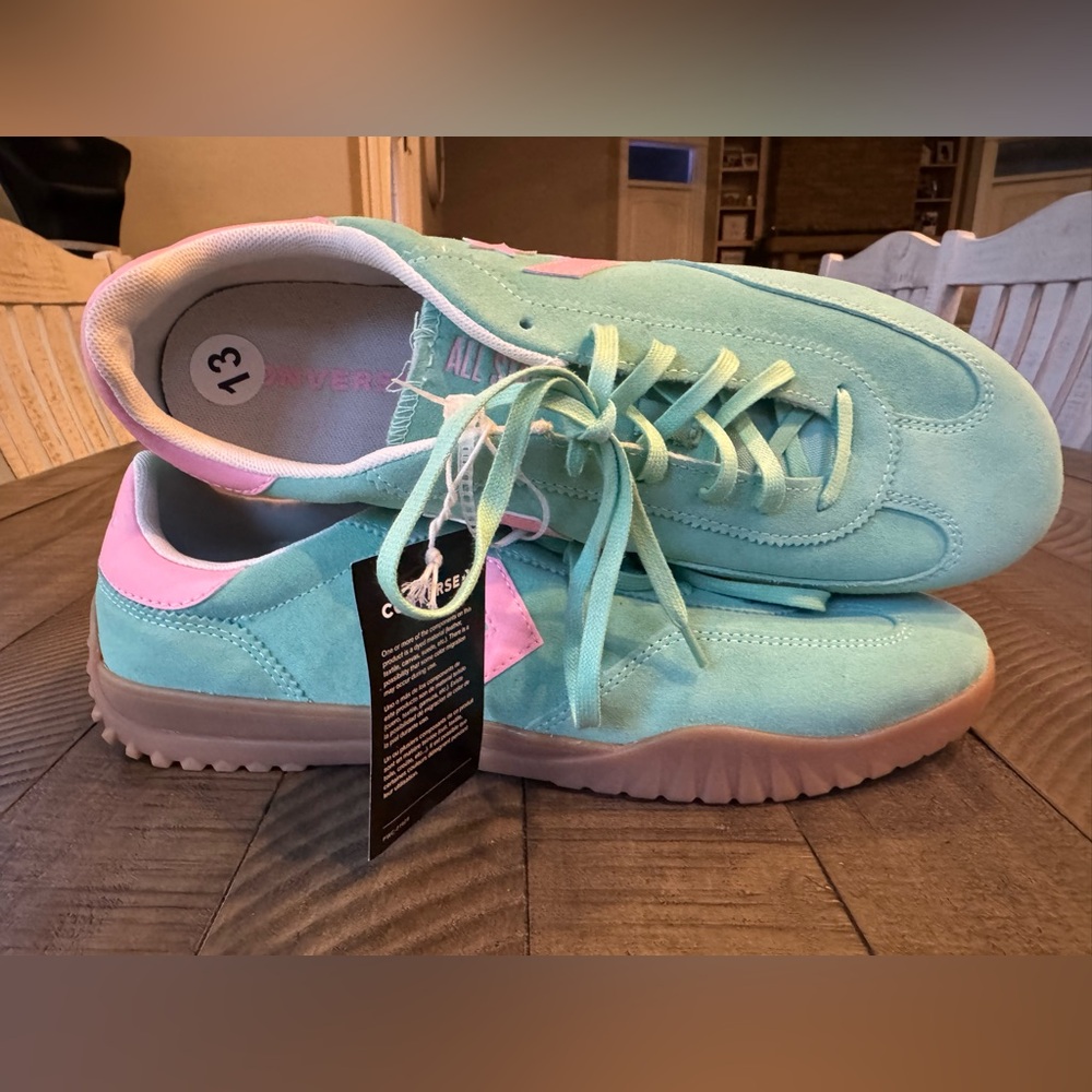 Converse Run Star Trainer Suede Sneakers Aqua/Pink Men’s Size 13 (NWT) - Picture 6 of 16